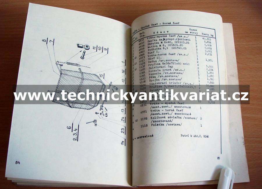 Náves Traktorový velkoobjemový zberací NTVS 4 1/2 - návod k obsluze, seznam dílů (1979)