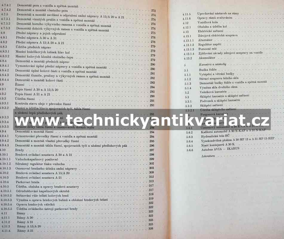 Avia A30, A15, A20, A31, A21 - údržba, obsluha a opravy - Trpkoš (1985)