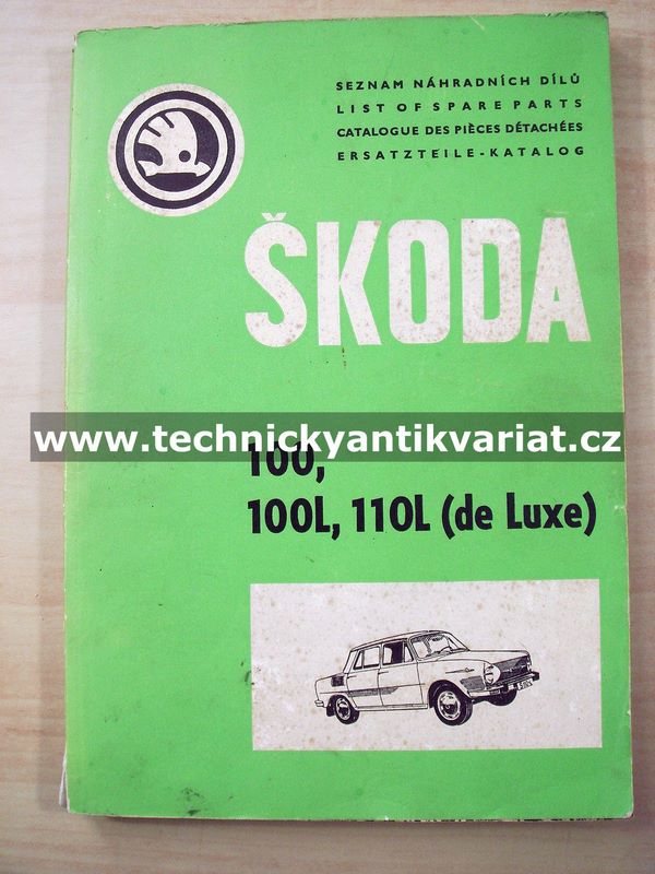 Škoda 100, 100L, 110L - seznam náhradních dílů (1970-1971)