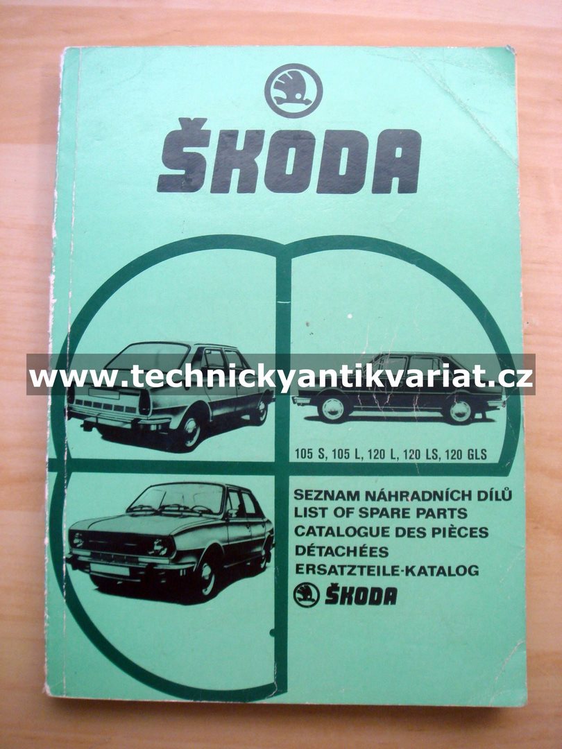 Škoda 105S, 105L, 120L, 120LS, 120GLS - seznam náhradních dílů (1977-78)
