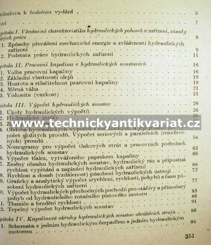 Hydraulické pohony obráběcích strojů - J.M. Chajmovič (1957)