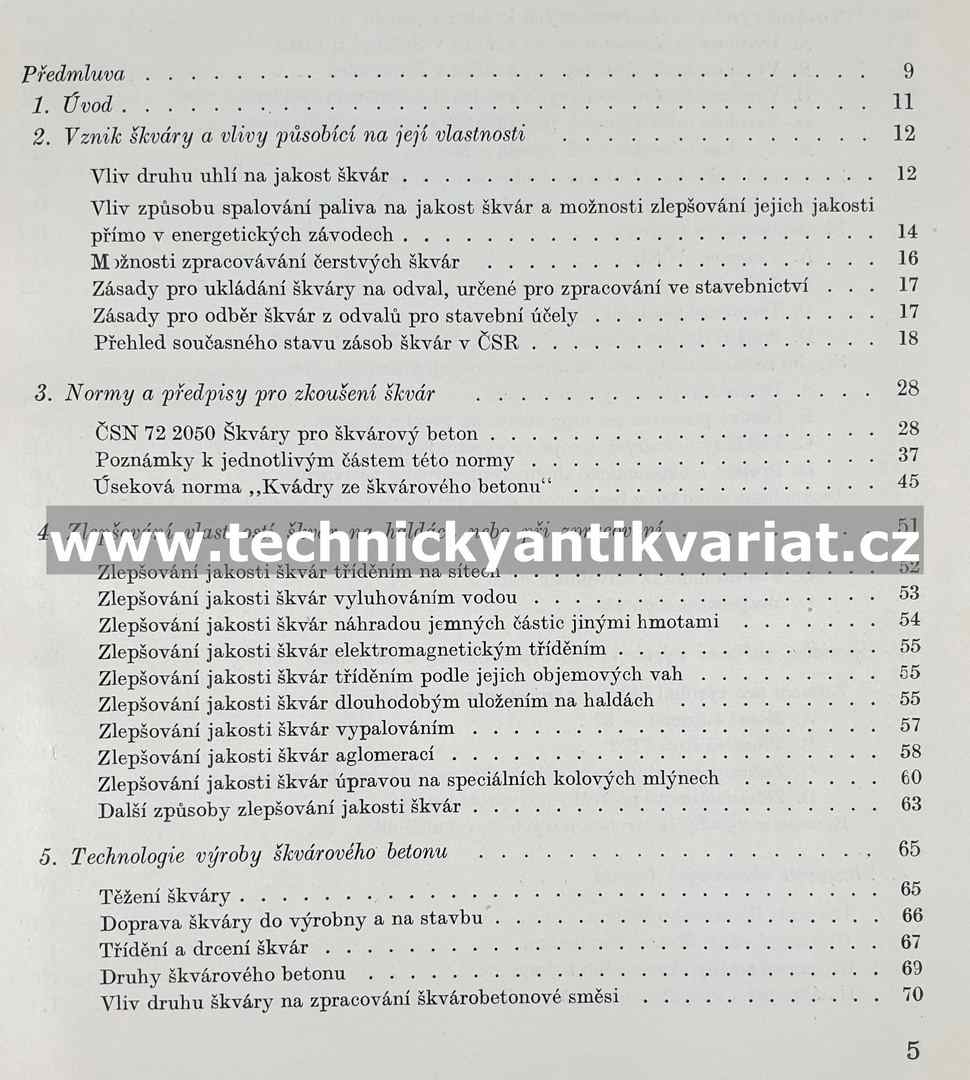 Škvára ve stavebnictví - Vavřín, Strnad, Koš (1960)