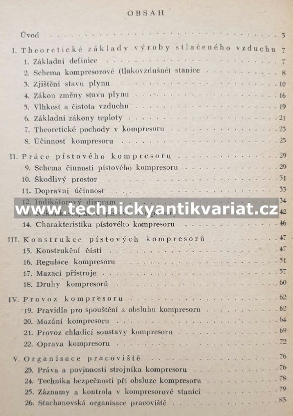 Strojník pístového kompresoru - B.I.Šejnin (1956)