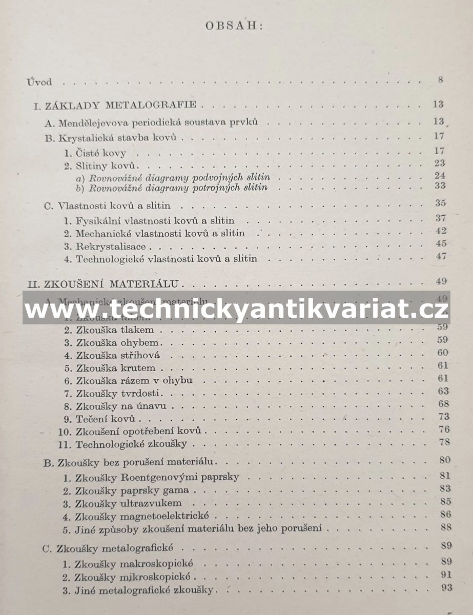 Technické kovy - Antonín Beneš (1958)