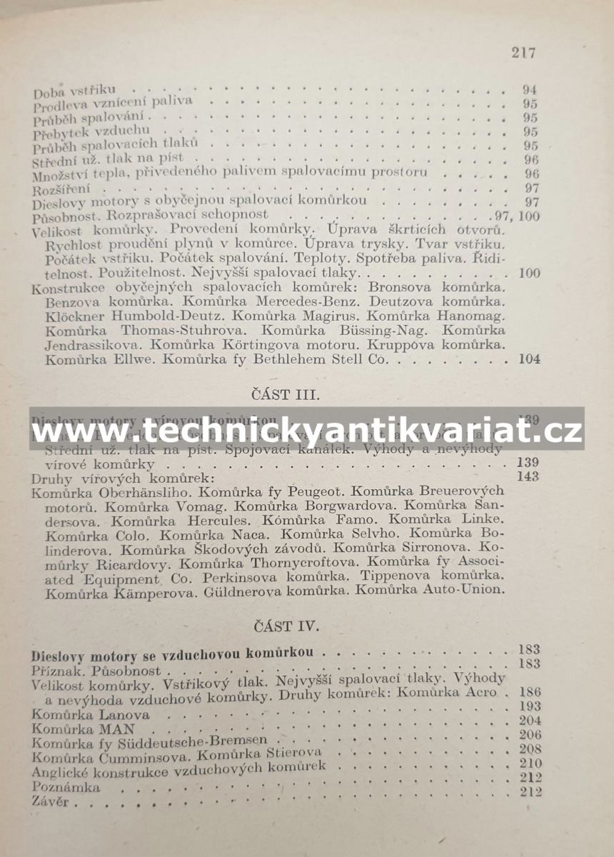 Spalovací způsoby dieslových motorů bez kompresoru bez kompresorů - Jan Vaněček (1945)