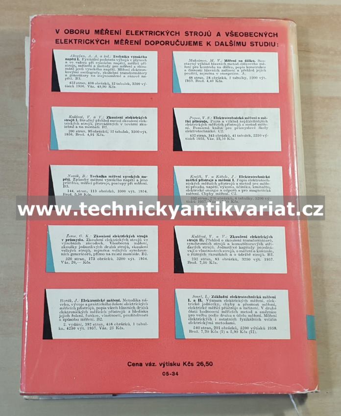 Měření na elektrických strojích 1.Všeobecná část - Bašta, Kulda, Měřička (1959)