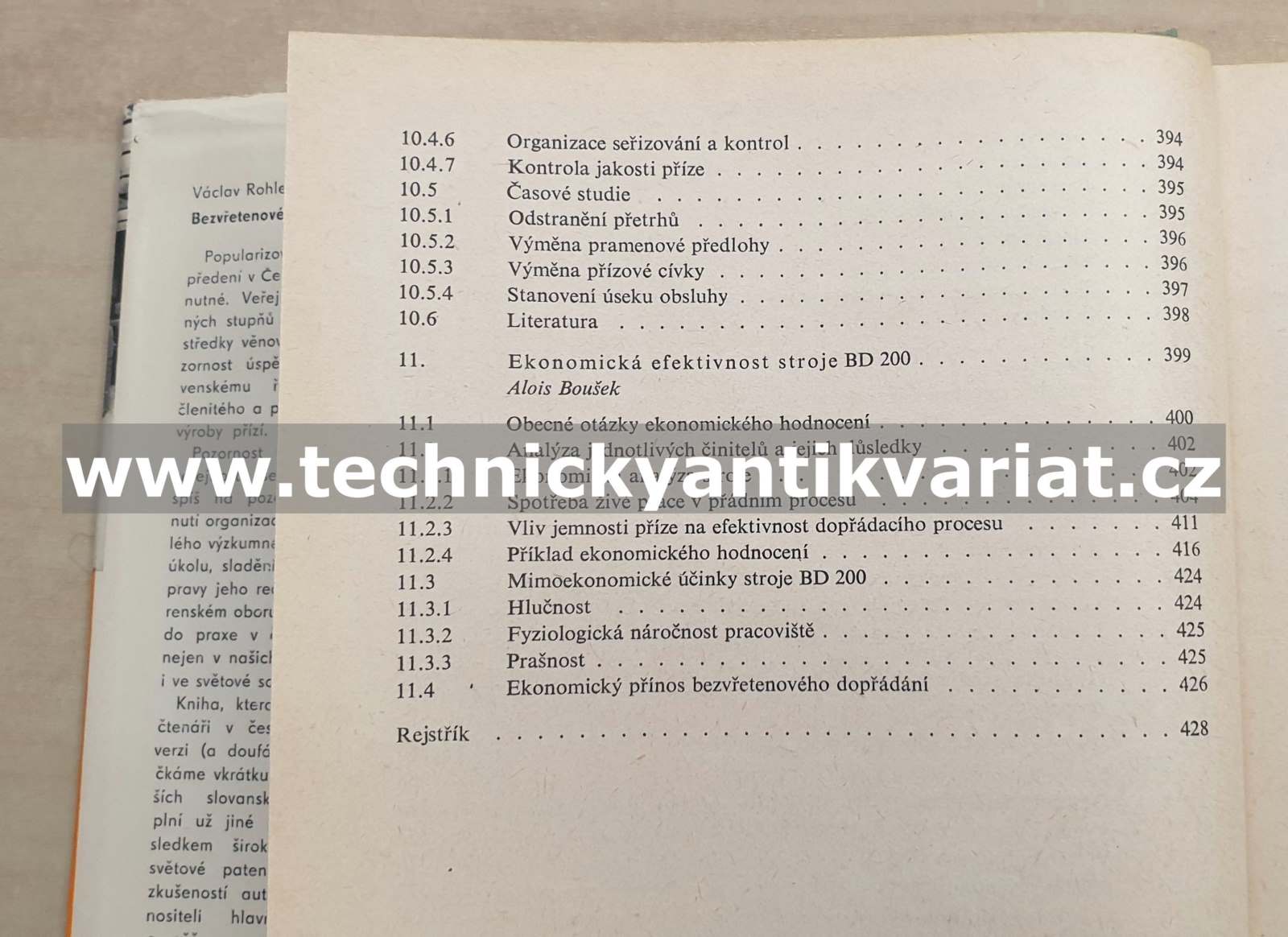 Bezvřetenové předení - Václav Rohlena (1974)