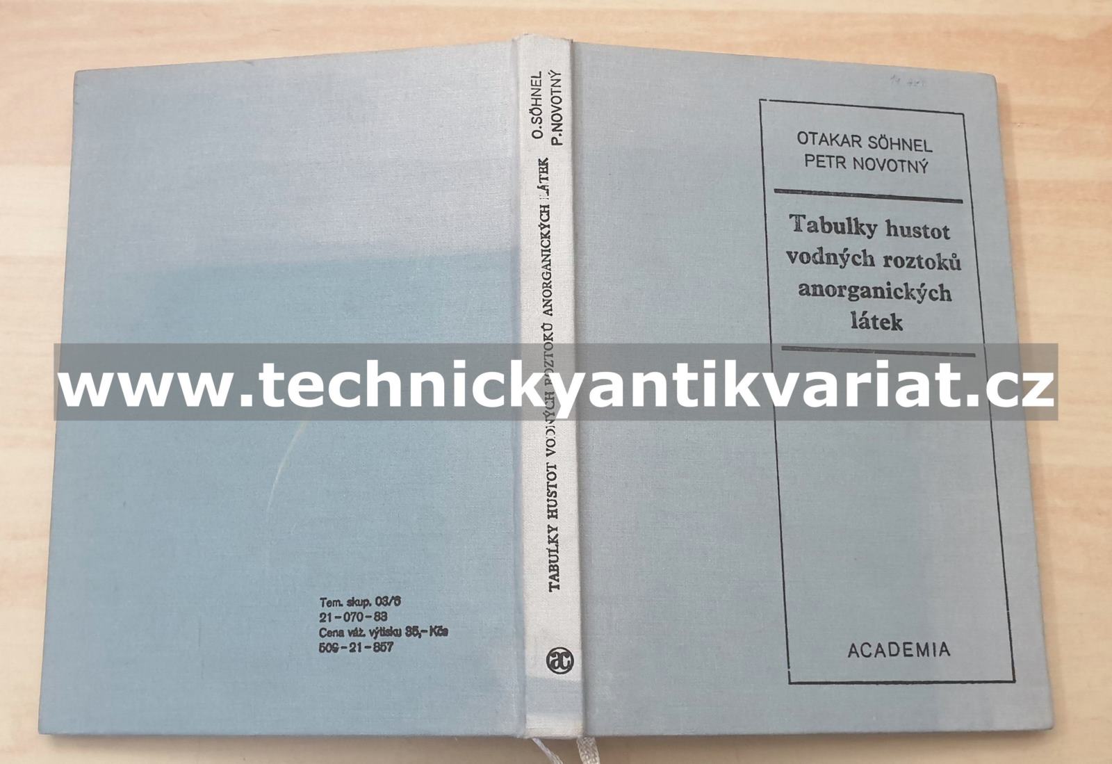 Tabulky hustot vodných roztoků anorganických látek - Sohnel, Novotný (1983)