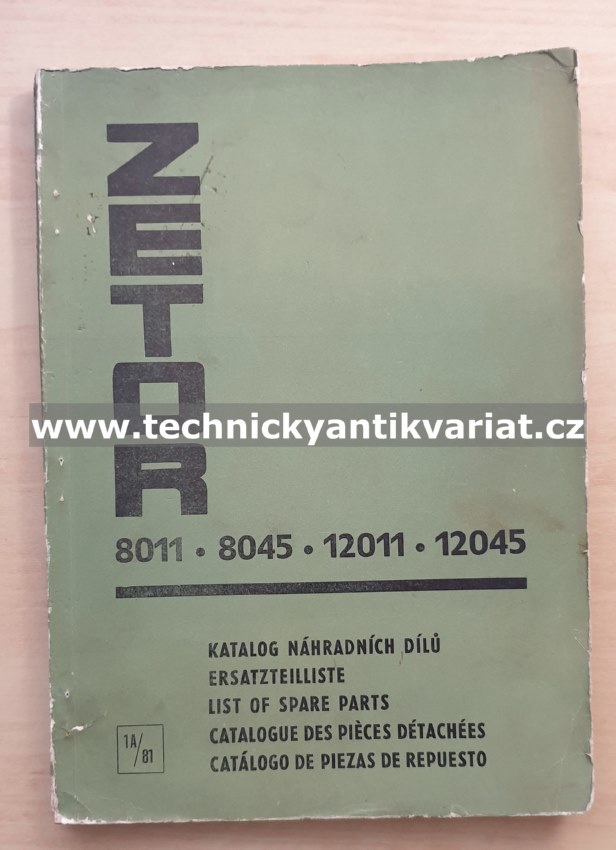 Zetor 8011, 8045, 12011, 12045 - katalog náhradních dílů (1981)