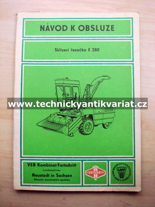 Sklízecí řezačka E280 - návod k obsluze