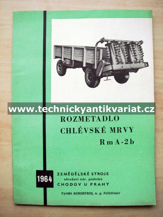 Rozmetadlo chlévské mrvy RaA-2b - návod k obsluze, seznam součástí
