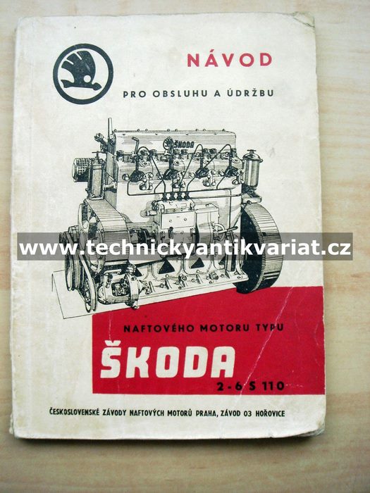 Škoda 2-6 S110 motor - návod k obsluze, seznam dílů
