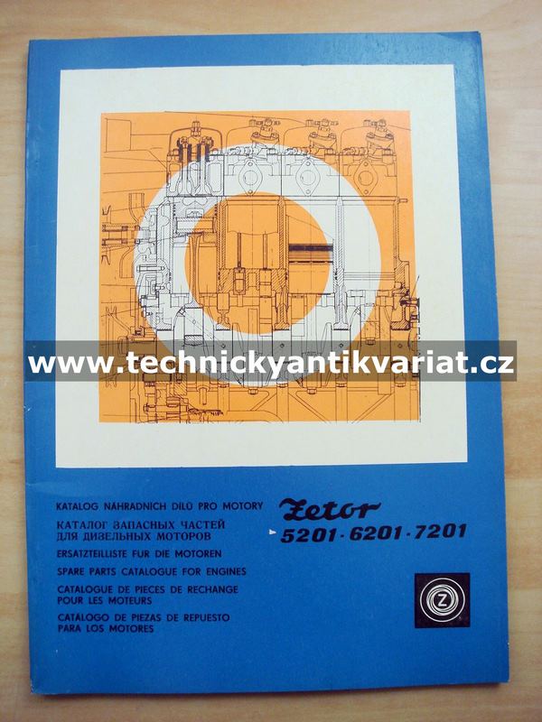 Zetor 5201, 6201, 7201 - katalog dílů pro motory (1985)