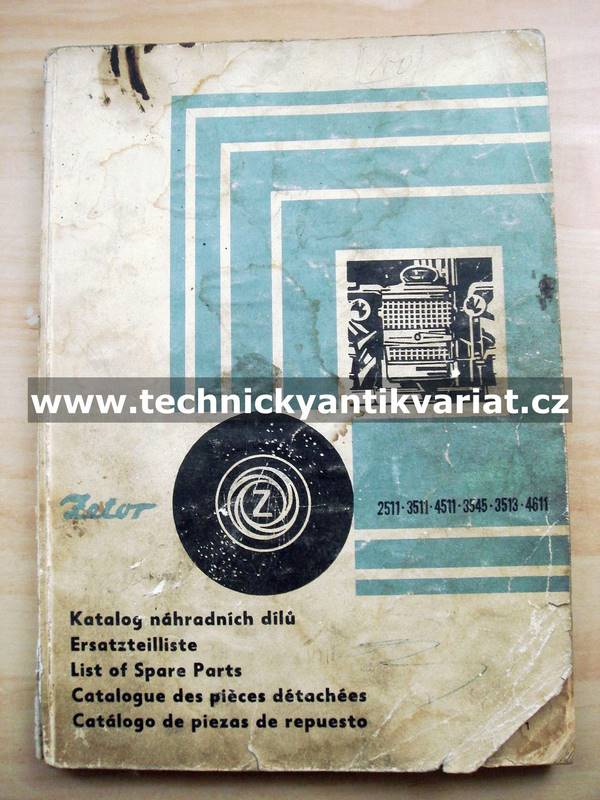 Zetor 2511, 3511, 4511, 3545, 3513. 4611 - katalog náhradních dílů (1970)