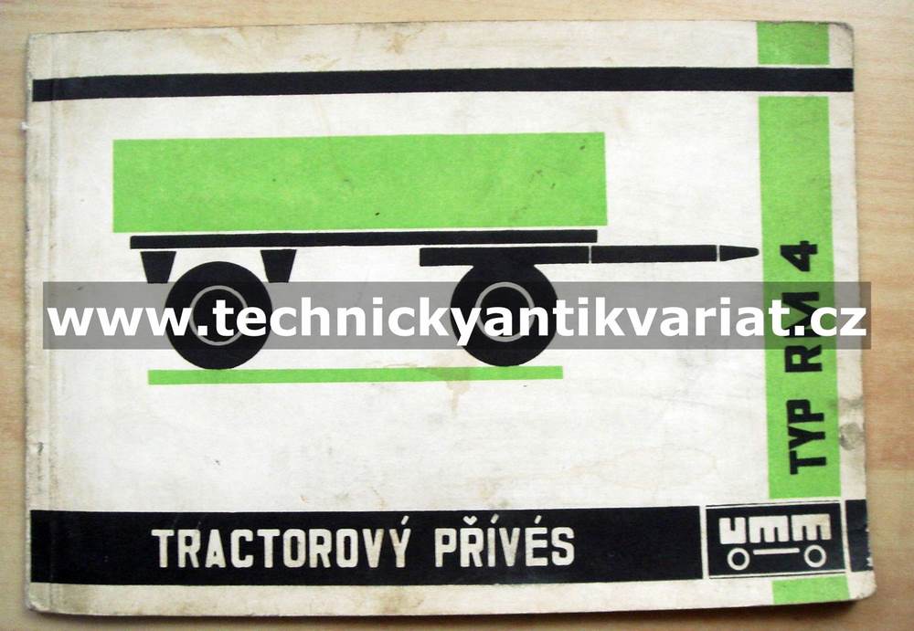 Tractorový přívés RM4 - předpisy a seznam náhradních dílů