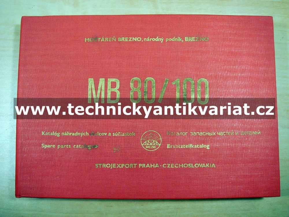 Jeřáb MB 80/100 - katalog náhradných dielov a súčiastok (1980)