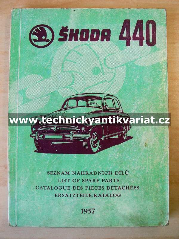 Škoda 440 - seznam náhradních dílů (1957)