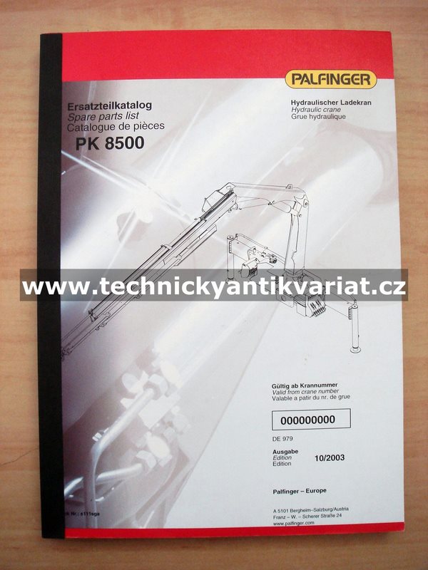Palfinger PK 8500 Spare parts list
