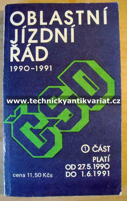 Oblastní jízdní řád ČSD 1990-1991 I.část