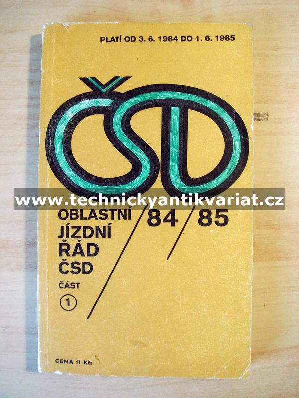 Oblastní jízdní řád ČSD 1984-1985 I.část