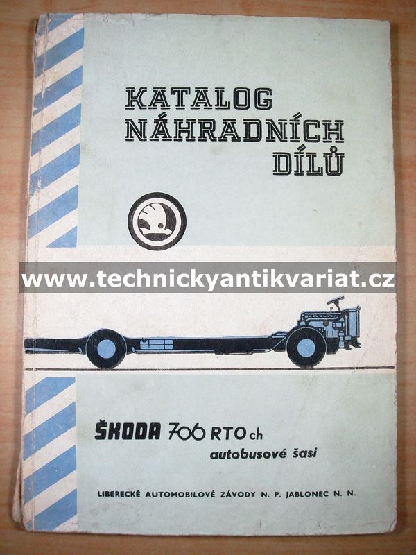 Škoda 706 RTOch Autobusové šasi - katalog náhradních dílů (1972)
