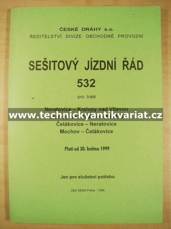 Sešitový jízdní řád 532 (1999)