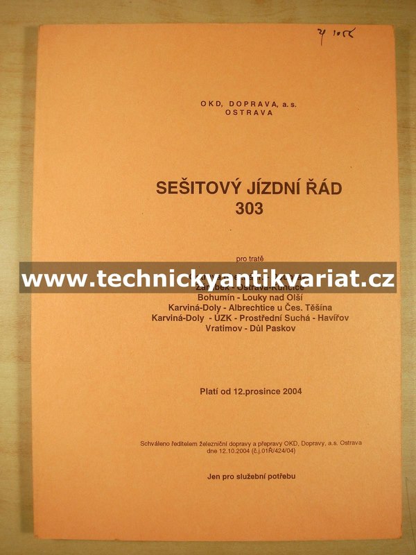 Sešitový jízdní řád 303 (2004)