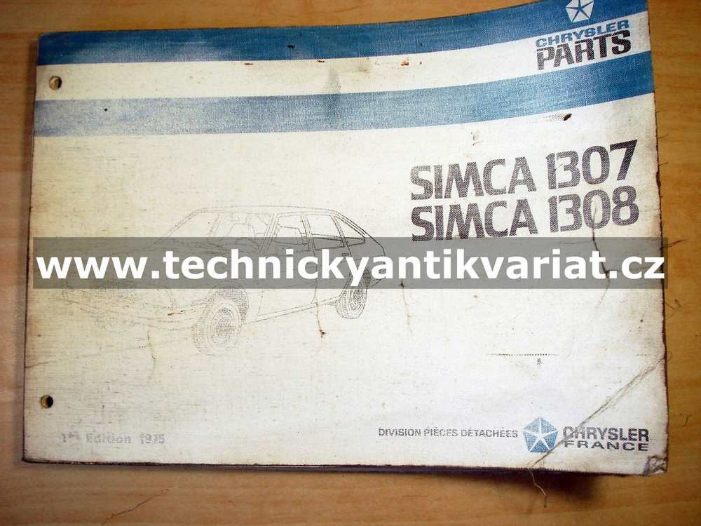 Simca 1307, 1308 - Spare Parts Catalogue (1975)