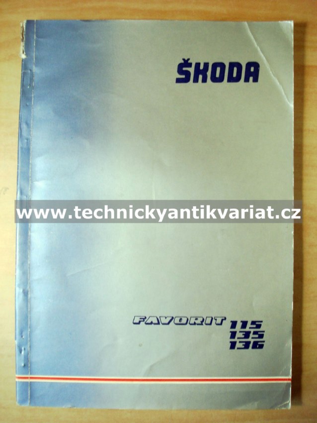 Škoda Favorit 115S, 115L, 135L, 135LS, 136L, 136LS - dílenská příručka (1989)