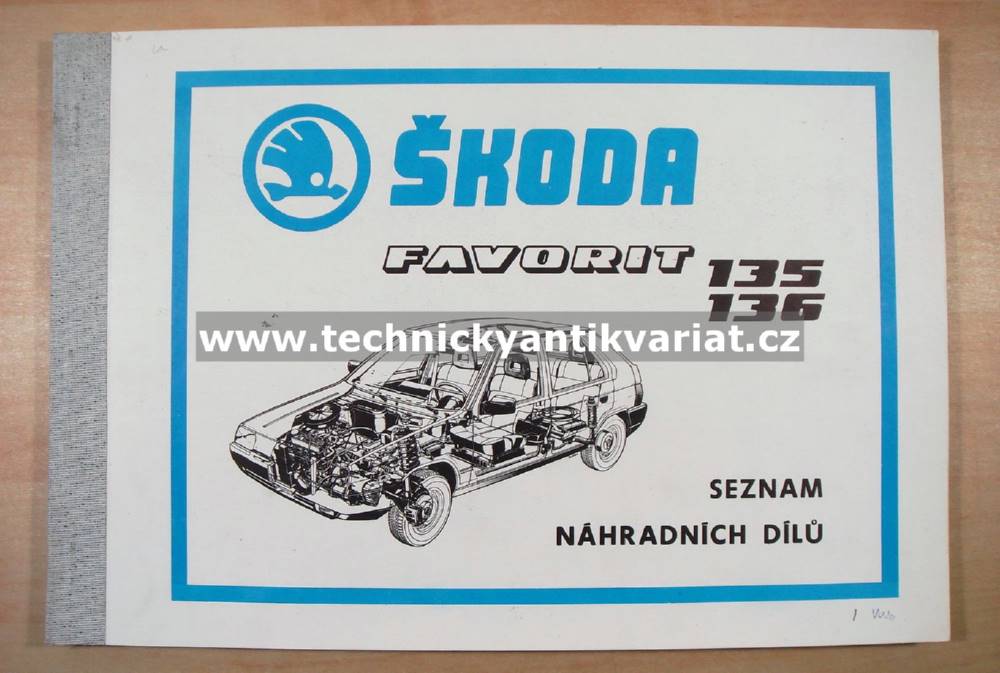 Škoda Favorit - seznam náhradních dílů (1991)