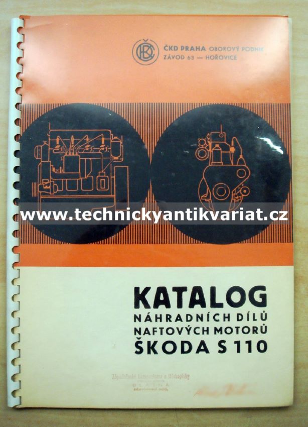 Škoda S110 naftový motor - katalog náhradních dílů