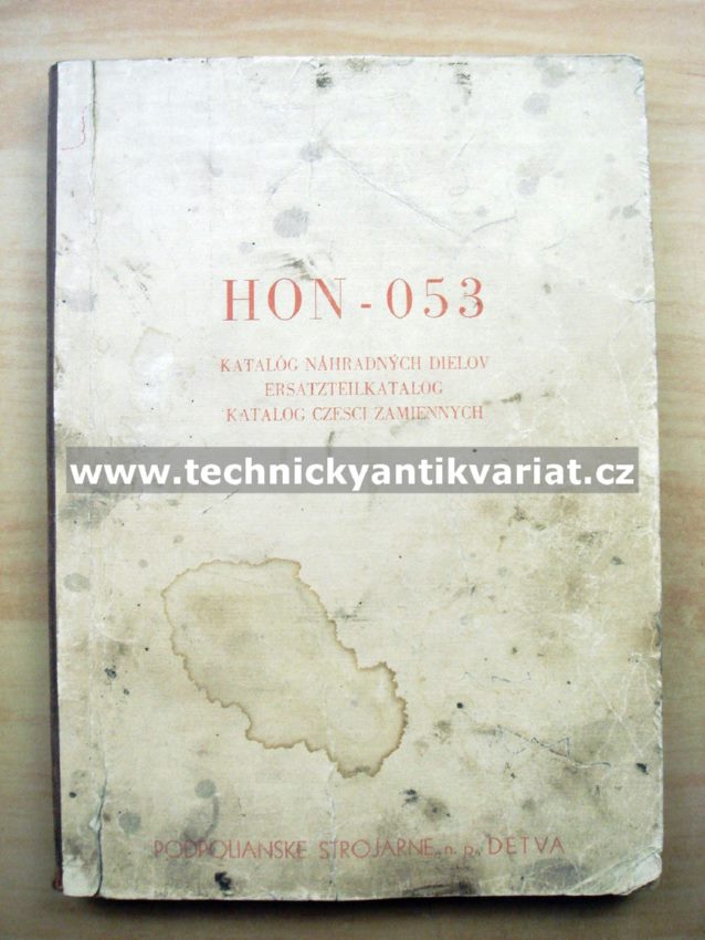 HON 053 - katalog náhradných dielov (1974)