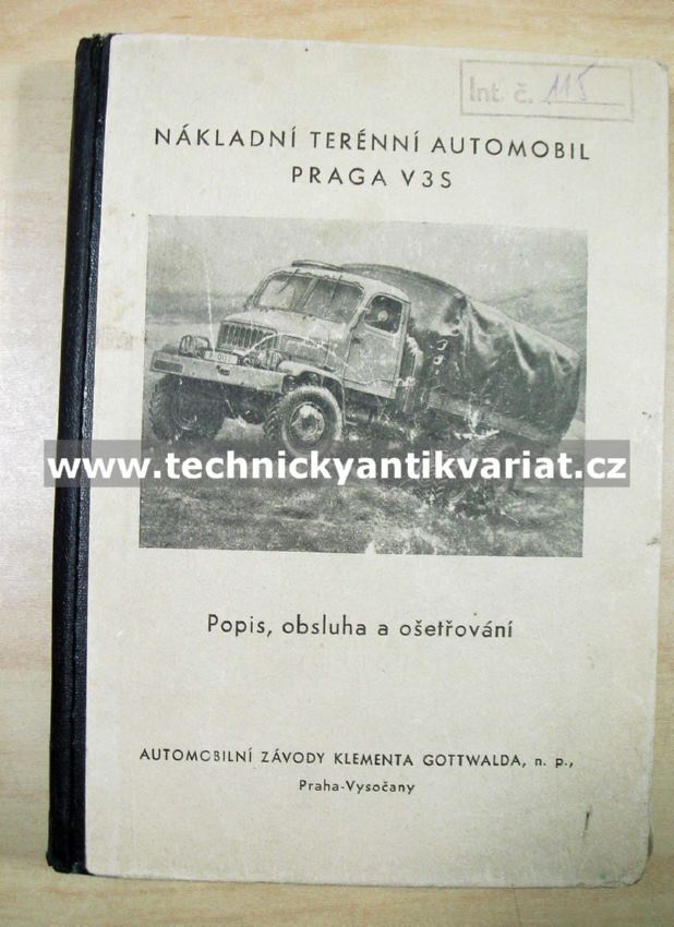 Praga V3S - popis, obsluha a ošetřování (1956)