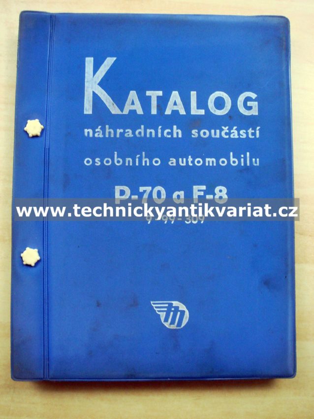 P70 a P8 - katalog náhradních dílů (1958)