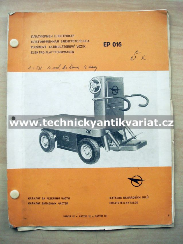Plošinový akumulátorový vozík EPL 502 V - katalog náhradních dílů
