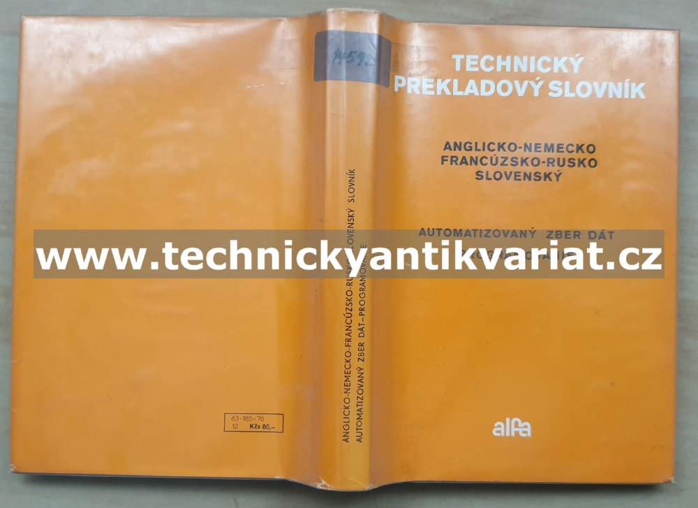 Technický prekladový slovník - Automatizovaný zber dát programovanie (1976)