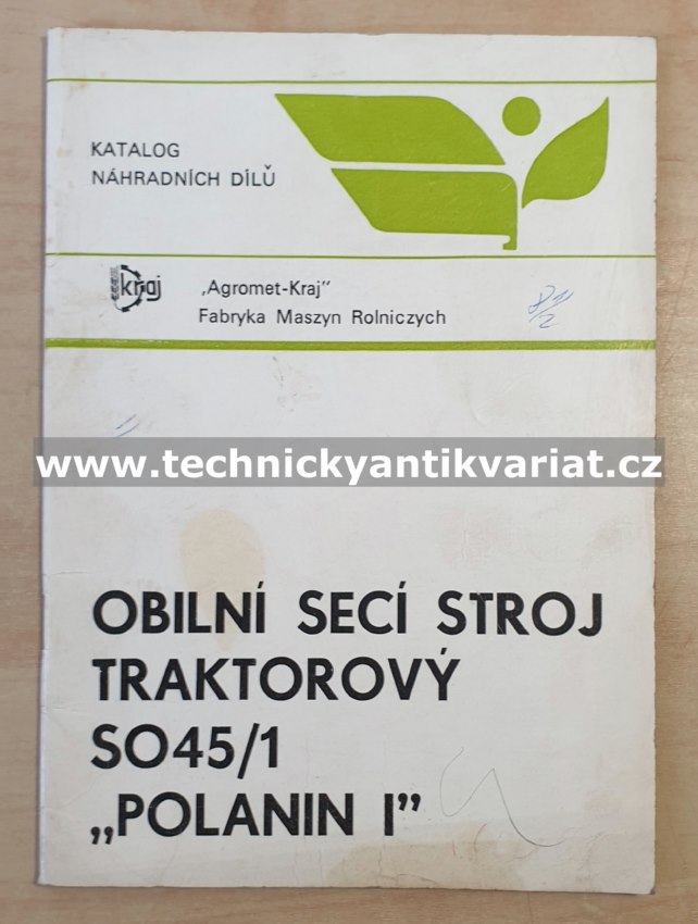 Obilní secí stroj traktorový SO45/1 Polanin I - katalog náhradních dílů