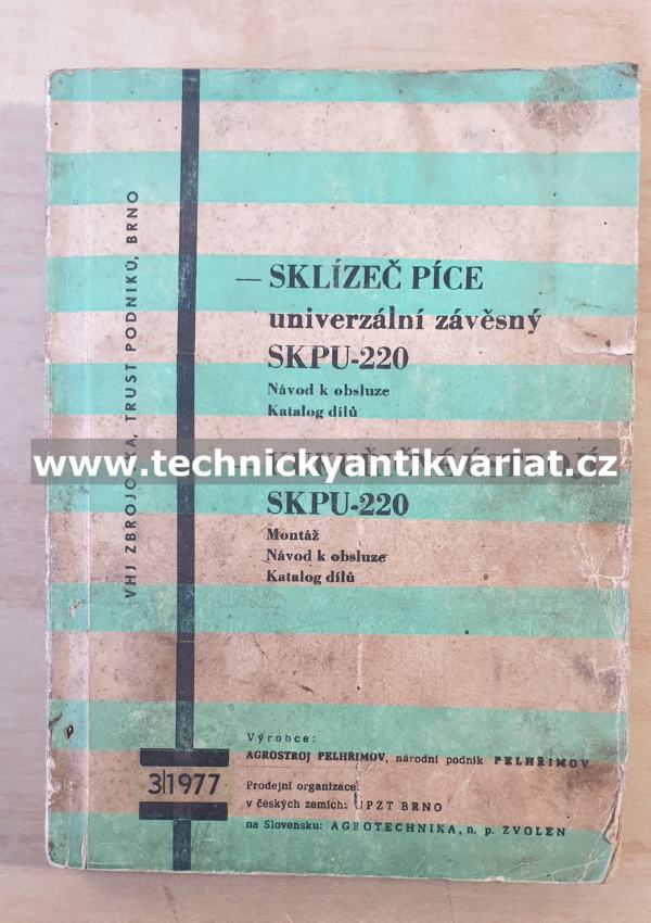 Sklízeč píce univerzální závěsný SKPU 220 - návod k obsluze, katalog dílů