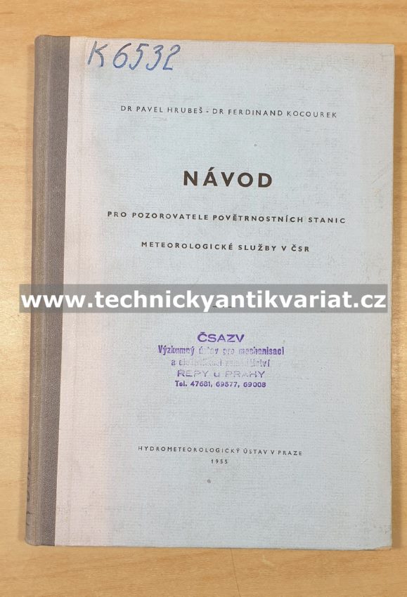 Návod pozorovatelé povětrnostních stanic meteorologické služby v ČSR (1955)