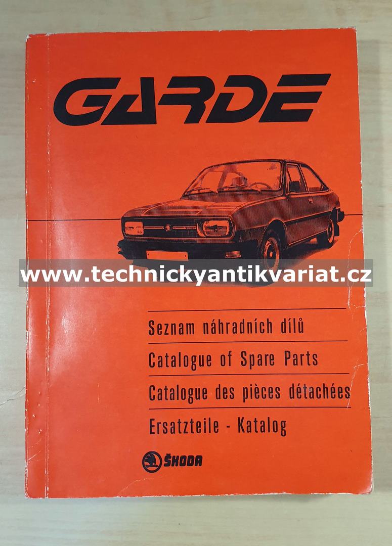 Škoda Garde - seznam náhradních dílů (1983)