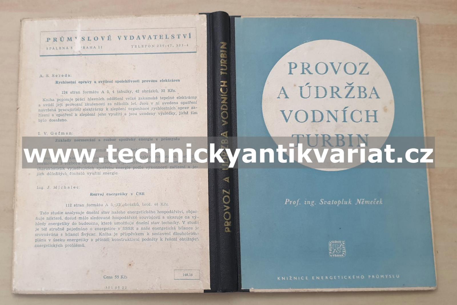 Provoz a údržba vodních turbín - Svatopluk Němeček (1952)
