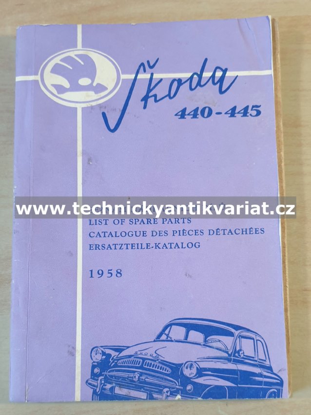 Škoda 440-445 - seznam náhradních dílů (1958)