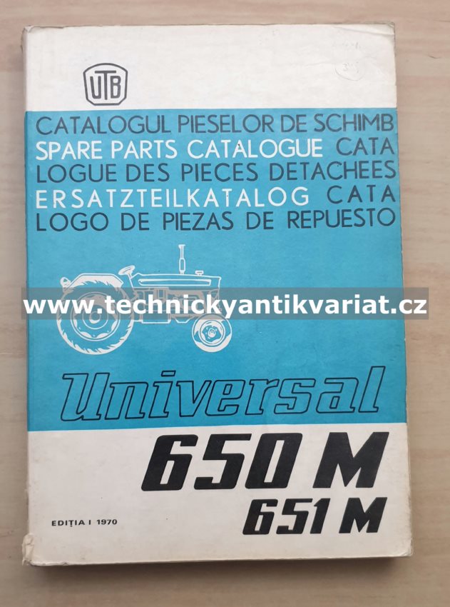 Traktor 650M, 651M universal - katalog náhradních dílů (1970)
