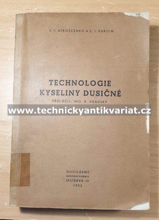 Technologie kyseliny dusičné - Atroščenko, Kargin (1952)