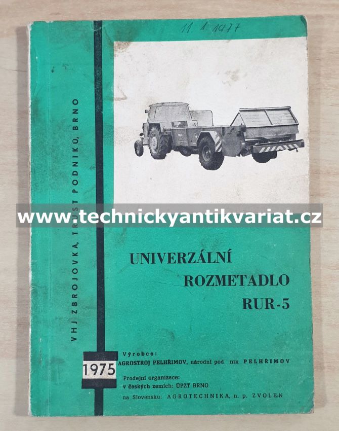 RUR5 - katalog dílů, návod k obsluze (1975)