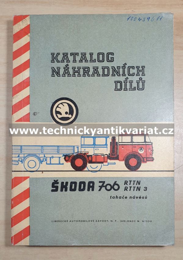 Škoda 706 RTTN, RTTN3 - katalog náhradních dílů (1965)