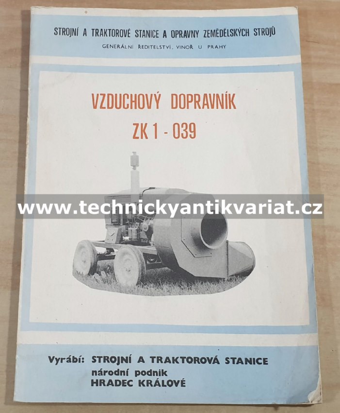 Vzduchový dopravník ZK1 039 - použití, seznam dílů