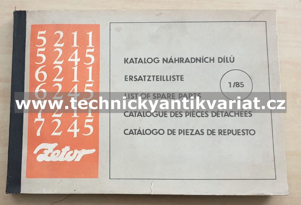 Zetor 5211 5245 6211 6245 7211 7245 - katalog dílů (1985)