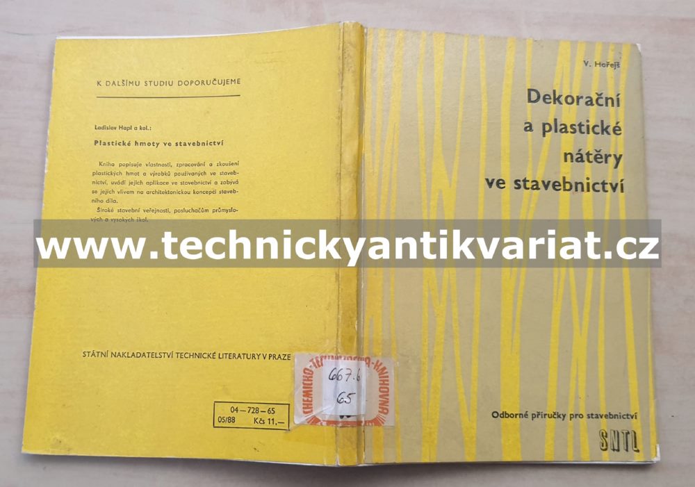 Dekorační a plastické nátěry ve stavebnictví - V.Hořejší (1965)