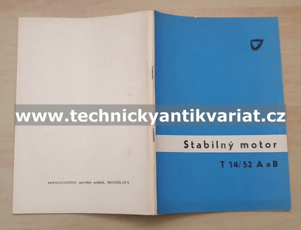 Stabilný motor T 14/52 A a B - zoznam náhradných dielov (1965)